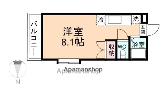 ウィルシティ安野屋(ワンルーム/3階)の間取り写真