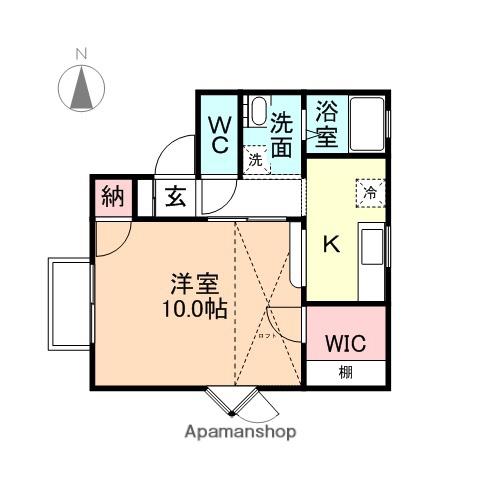 山本ハイツ2号館(1K/2階)の間取り写真