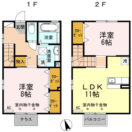 ＤーＲＯＯＭボレロ(2LDK)の間取り写真