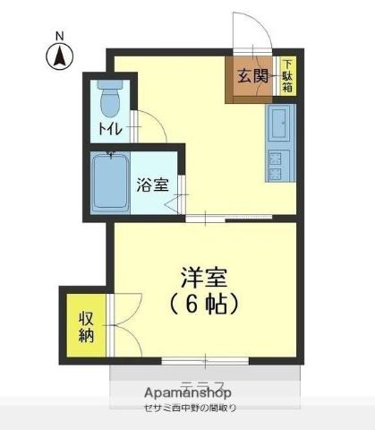 セサミ西中野(1K/1階)の間取り写真