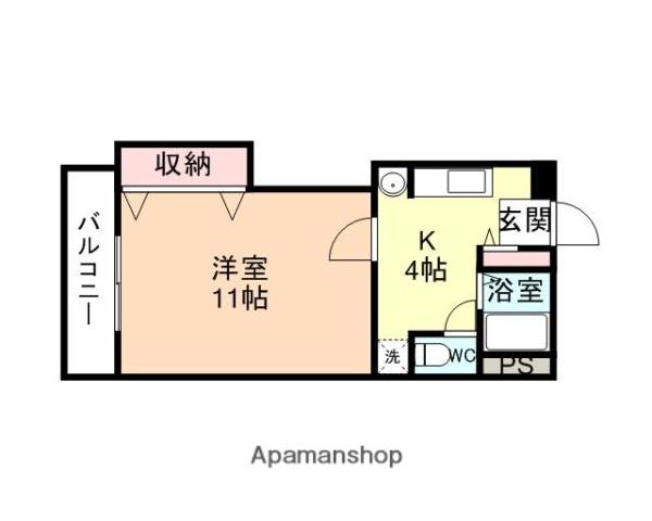 クロスシャローズTOA(1K/2階)の間取り写真