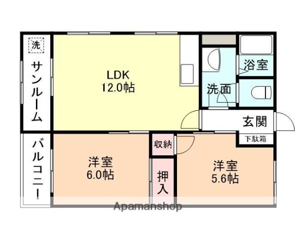 ライフコート(2LDK/3階)の間取り写真