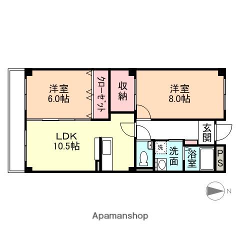 カーサエスペランサⅢ(2LDK/2階)の間取り写真