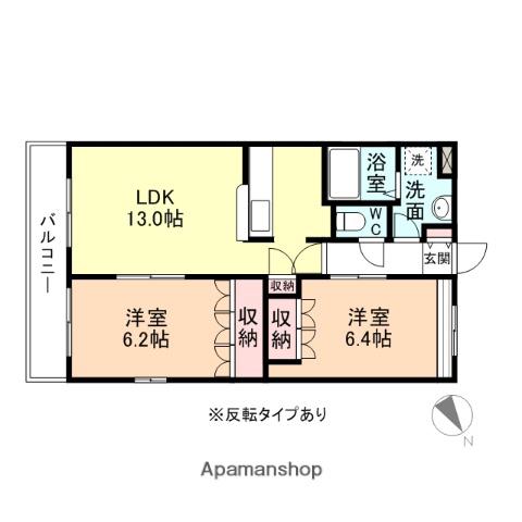 GREENWIND大久保(2LDK/2階)の間取り写真