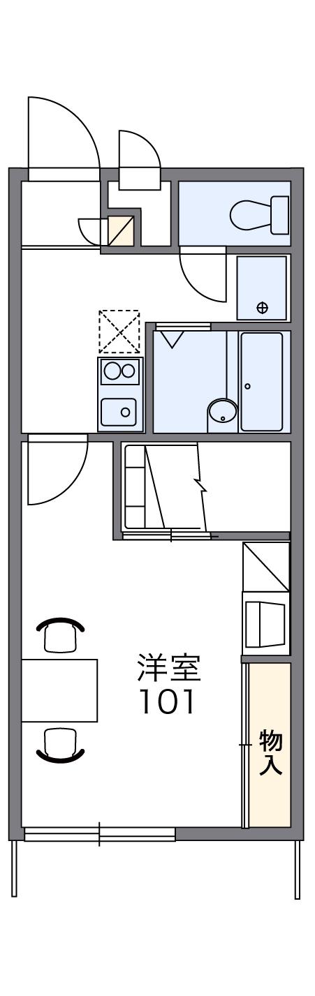 レオパレスダイヤ(1K/2階)の間取り写真