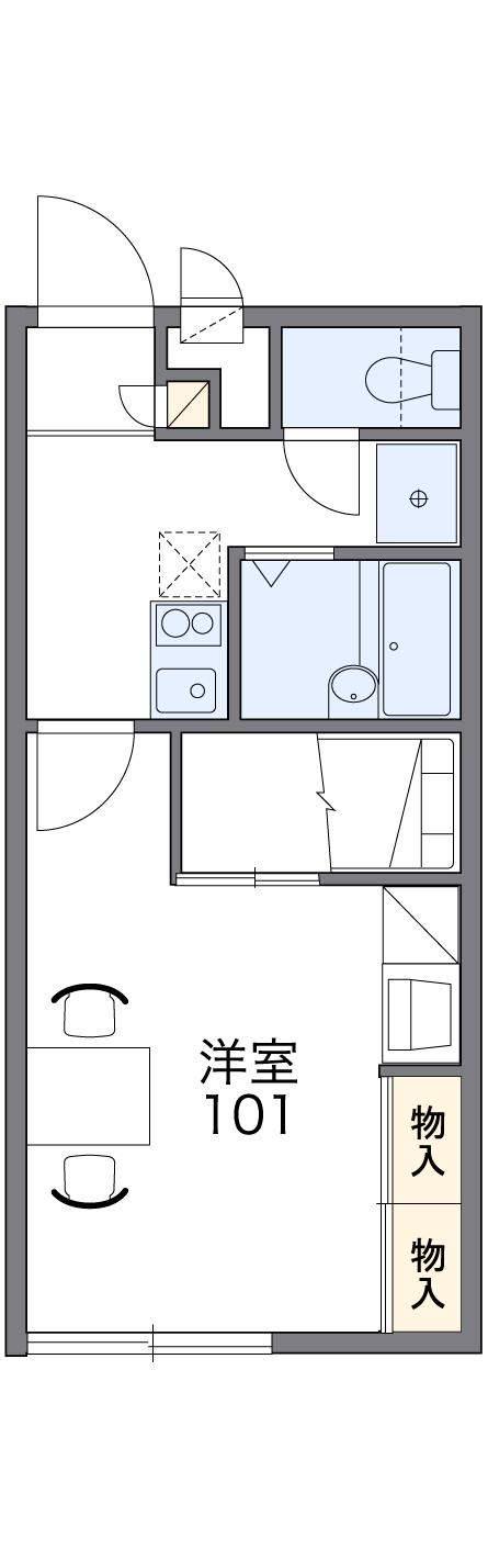 レオパレスけやき(1K/1階)の間取り写真