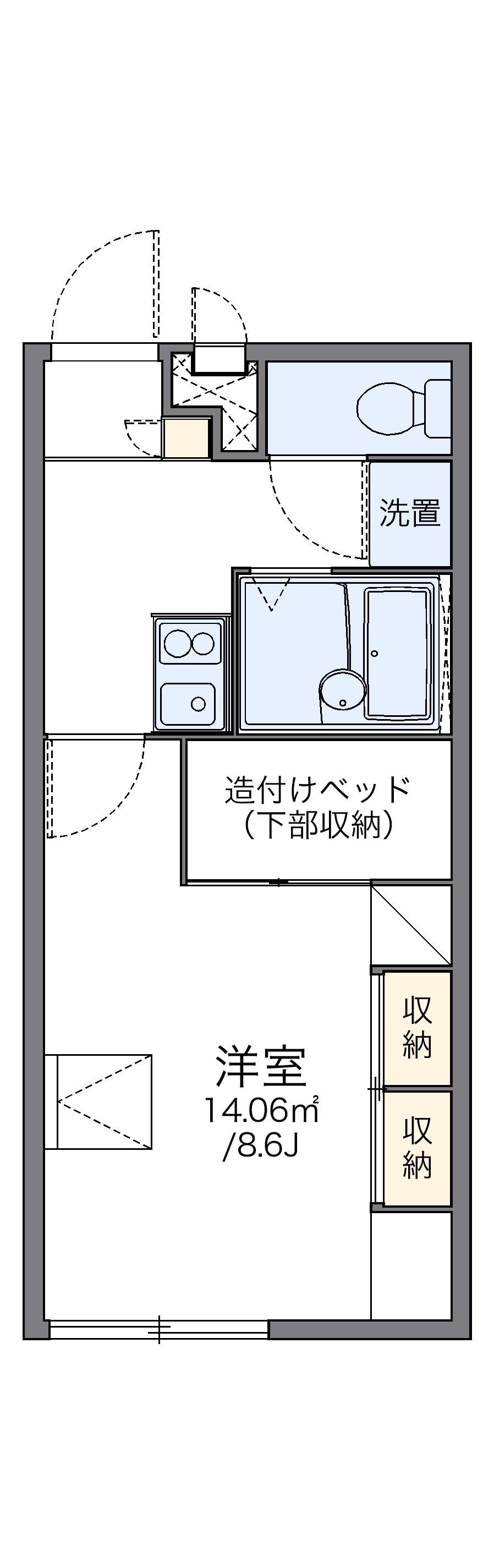 レオパレスMOONPALACE98(1K/2階)の間取り写真