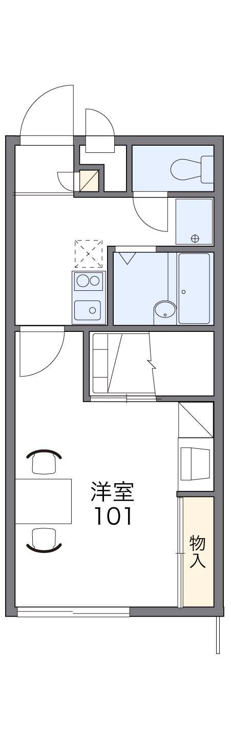 レオパレスやすらぎ(1K/1階)の間取り写真