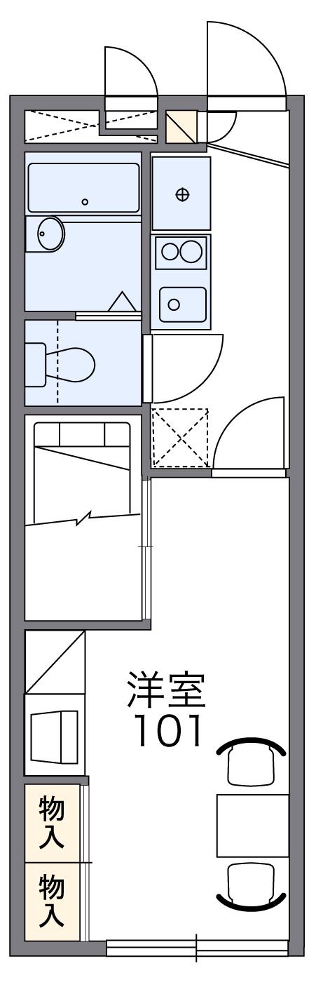 レオパレスマチムラ(1K/1階)の間取り写真