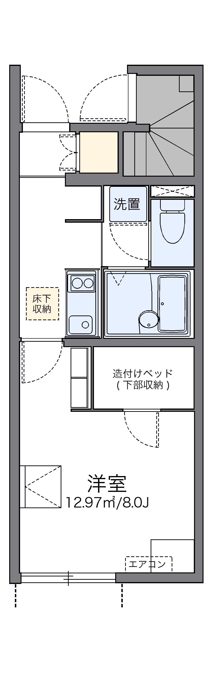 レオネクストクレスト(1K/1階)の間取り写真