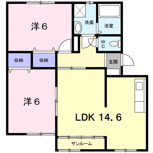 メゾン・ド・シャルムⅢC(3DK/2階)の間取り写真