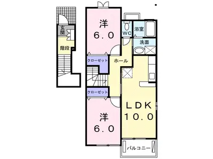 エレガンス・フィオーレ(2LDK/2階)の間取り写真