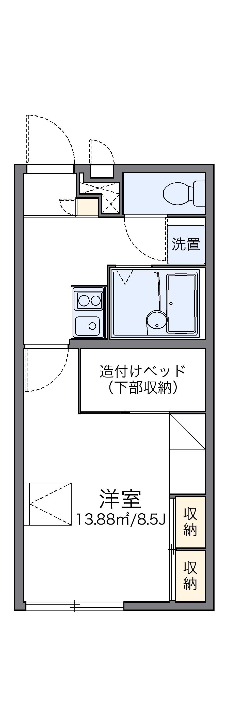 レオパレスA&K(1K/2階)の間取り写真