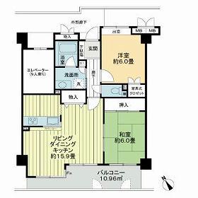 サーパス新富山(2LDK/3階)の間取り写真