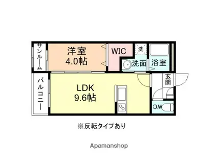 カーサフレンテ長江(1LDK/2階)の間取り写真