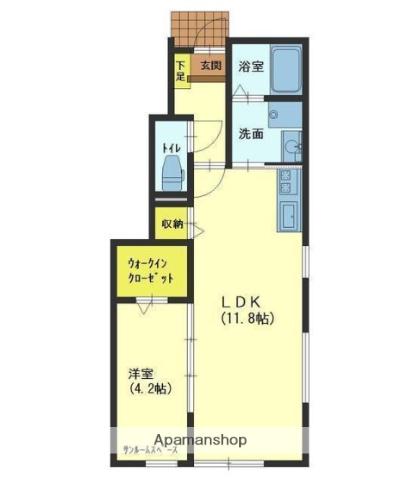 モーントブルーメ堀川(1LDK/1階)の間取り写真