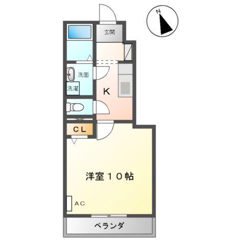 ブライトンリンク(1K/1階)の間取り写真