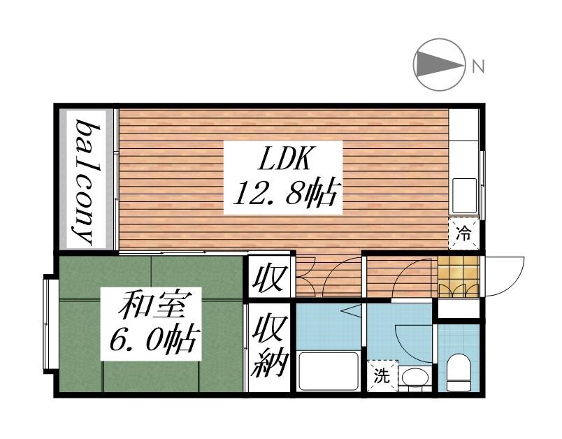 サンワロイヤル長江(1LDK/3階)の間取り写真