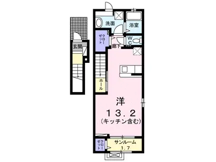 ラ・セーヌミヨイ Ⅰ(ワンルーム/2階)の間取り写真