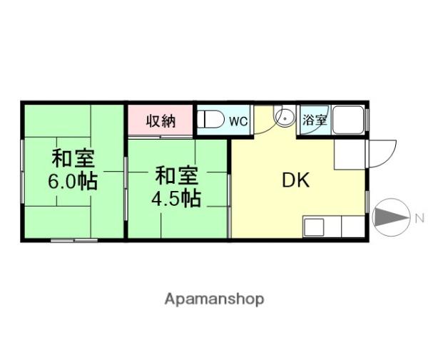 さつきアパート(2DK/2階)の間取り写真