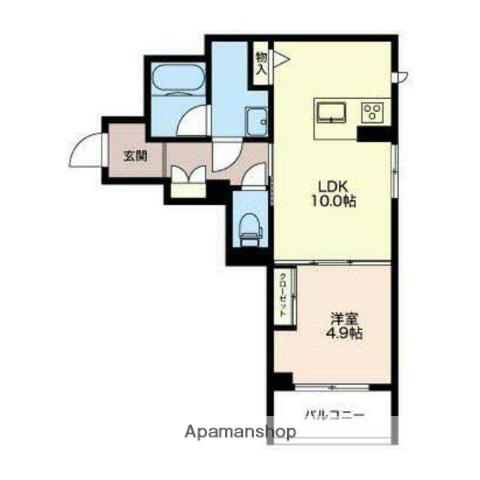 シャーメゾン安田町(1LDK/2階)の間取り写真
