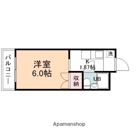 コーポ館出(1K/3階)の間取り写真