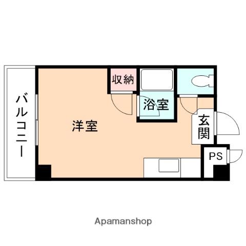ベンベデール Ⅰ(ワンルーム/4階)の間取り写真