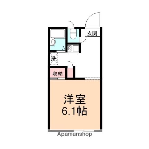 ヴィタリテ上冨居(ワンルーム/2階)の間取り写真