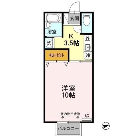 コーポ・セジュール(1K/2階)の間取り写真