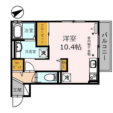 ラ・シャンブル(ワンルーム/3階)の間取り写真