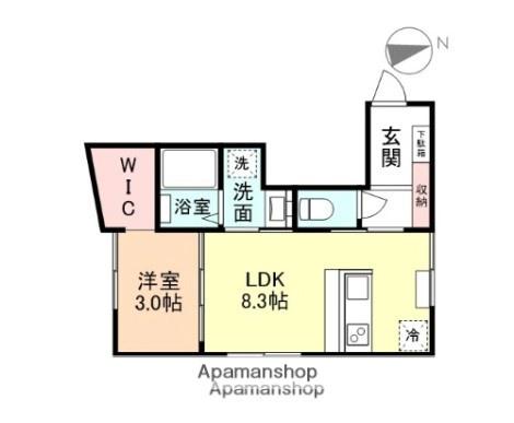 STORY 841(1LDK/2階)の間取り写真
