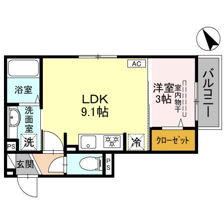 THE・TRANGUIL(1LDK/2階)の間取り写真