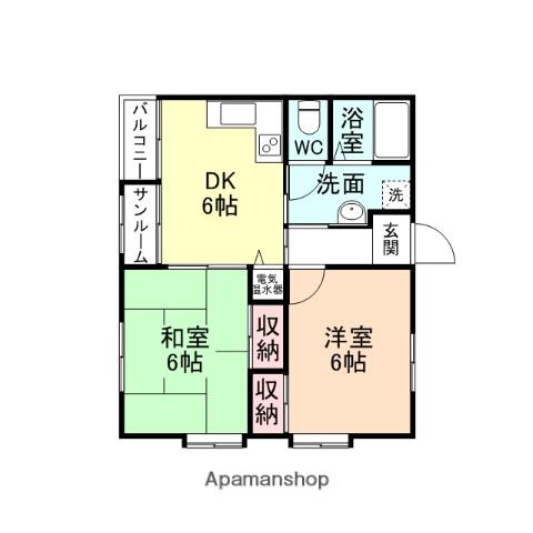 コーポラストマト(2DK/1階)の間取り写真