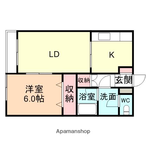 ティファニー2(1LDK/1階)の間取り写真