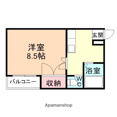 トレイン(1DK/2階)の間取り写真
