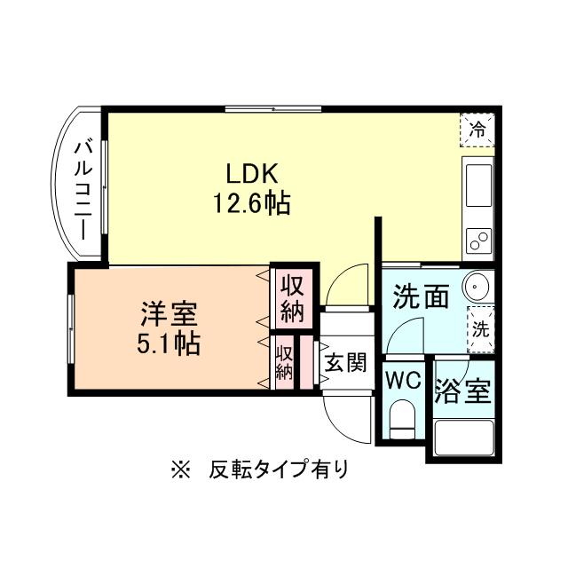 ボネスⅡ(1LDK/2階)の間取り写真