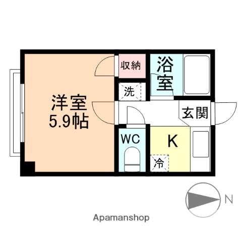 AXIS石金(1K/2階)の間取り写真