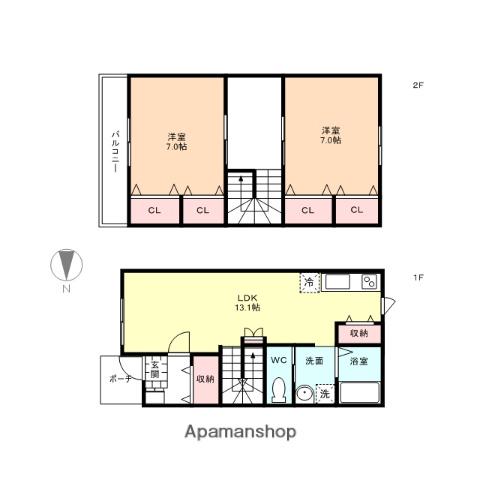 ＣＬＯＶＥＲ　ＳＴＡＲ(2LDK)の間取り写真