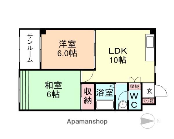 コーポ・ジュライ(2LDK/3階)の間取り写真