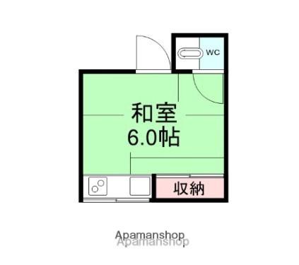 宝山荘(ワンルーム/2階)の間取り写真