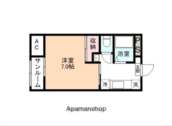 グリーンヒルズ1号館(1K/3階)の間取り写真