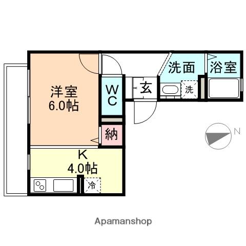 ライフアップ大泉(1K/2階)の間取り写真