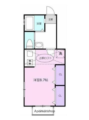 カームプレイス(ワンルーム/2階)の間取り写真