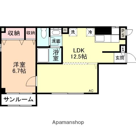 クレディア(1LDK/3階)の間取り写真