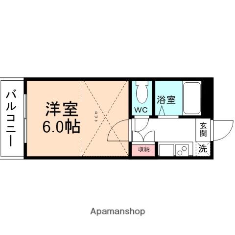 サンレオ安野屋(1K/1階)の間取り写真