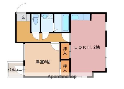 RAIZ星井(1LDK/2階)の間取り写真