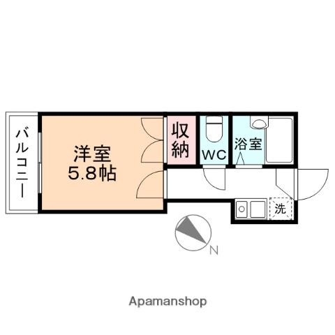 マリンパレスパートⅡ(1K/2階)の間取り写真