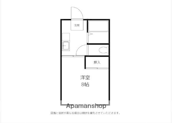 ビューライン駒見(1DK/3階)の間取り写真