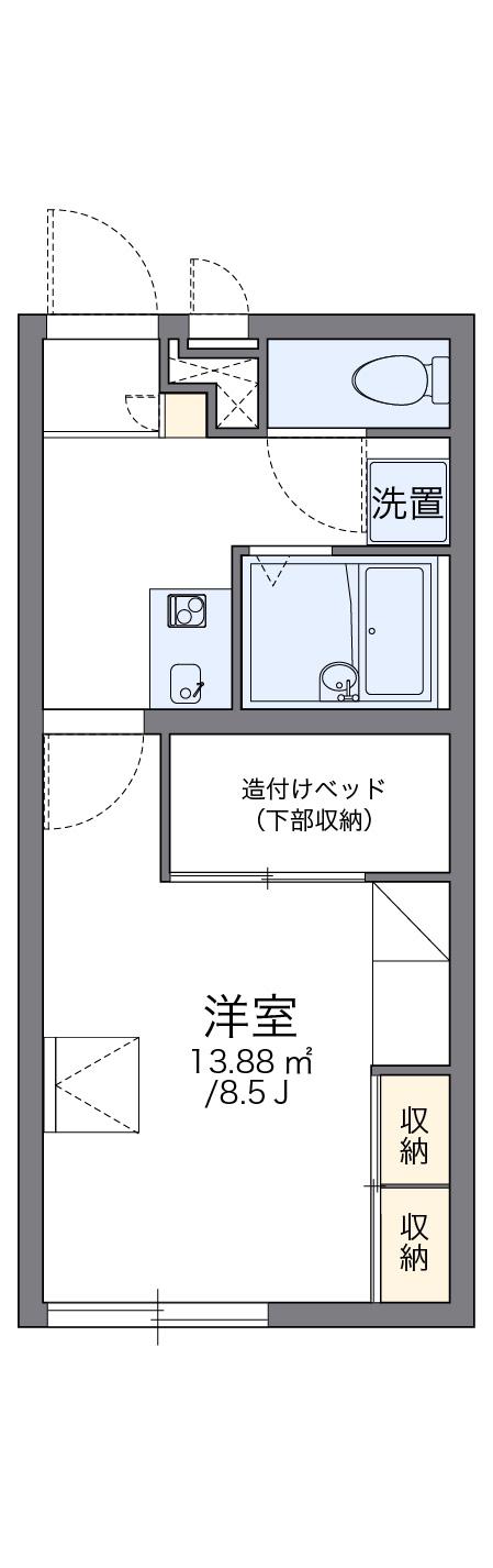 レオパレスMIRE Ⅱ(1K/1階)の間取り写真