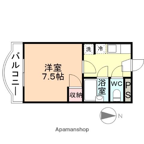 シティハイツ安野屋(1K/2階)の間取り写真